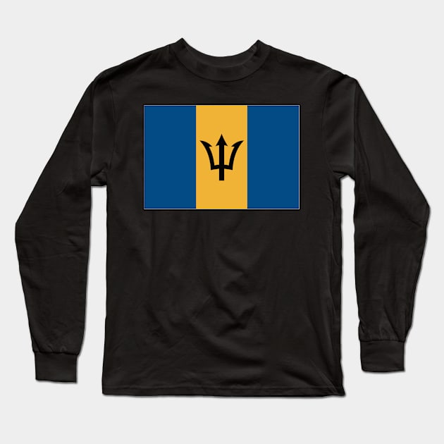 Barbados Flag Long Sleeve T-Shirt by zwrr16